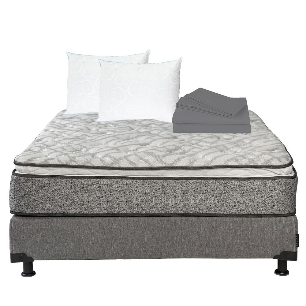 Colchón Restonic Vail Queen Size + Box Dicasa  +  2 Almohadas Osos + Sábanas $8,599