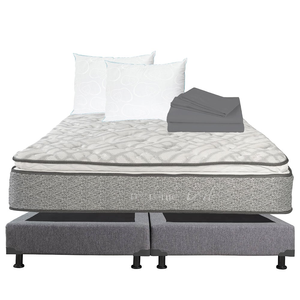 Colchón Restonic Vail King Size + Box Dicasa  +  2 Almohadas Osos + Sábanas $12,449