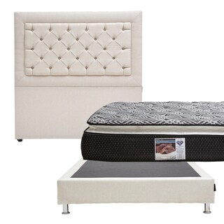 Foto 6 | Cabecera Dicasa Mary color Beige + Box Dicasa Dolum color Beige + Colchón Spring Air Omega Matrimonial