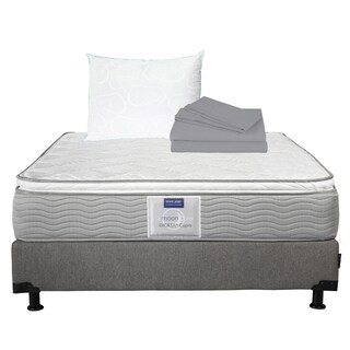 Foto 1 | Colchón Dicasa Cupra + Box Dicasa Rivo Gris Matrimonial + Almohada Oso + Sábanas