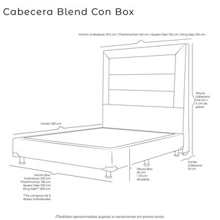 Foto 5 | Cabecera Dicasa Blend Color Negro +box Dicasa Belu Color Negro Matrimonial
