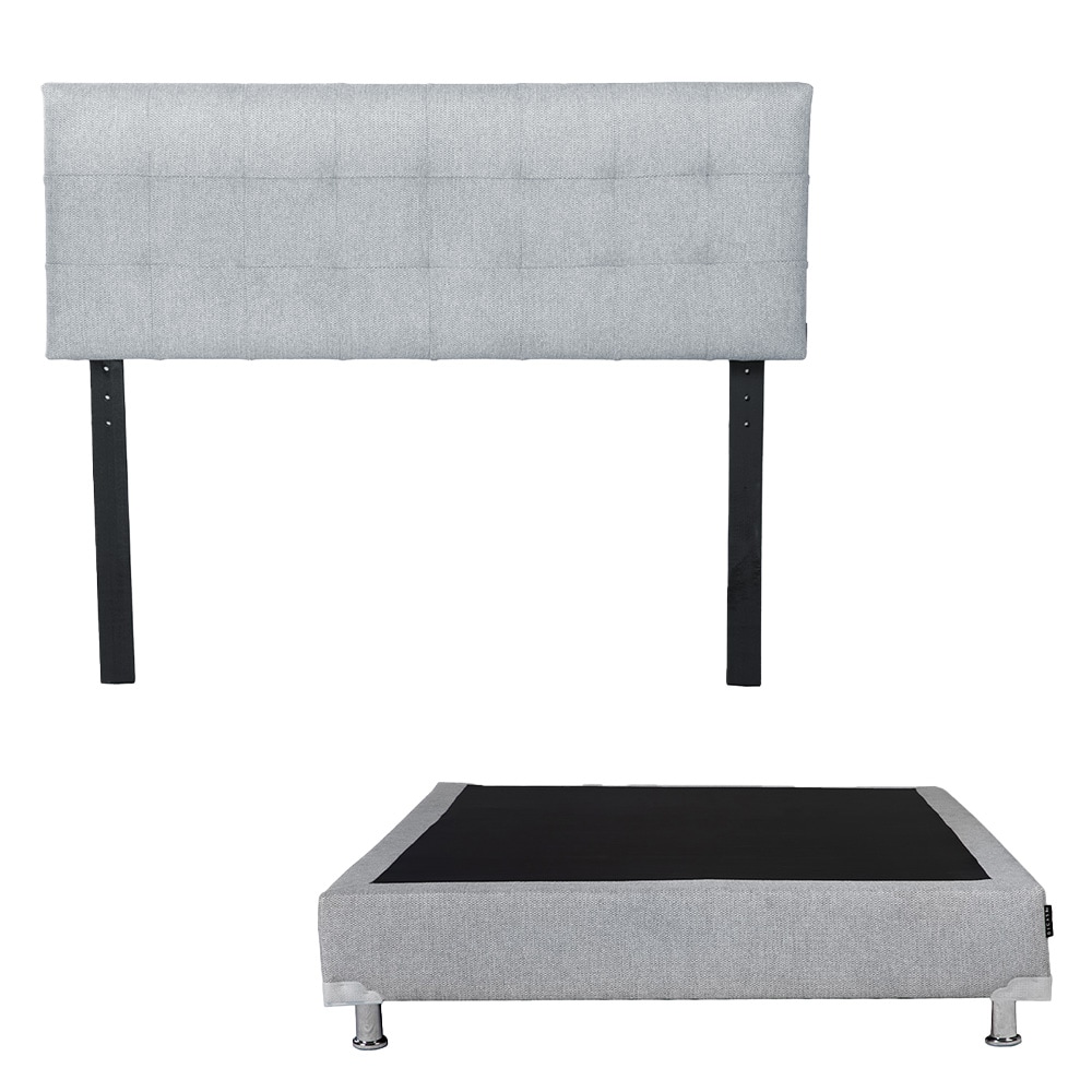 Cabecera Catania + Box Rivo Dicasa Gris Queen Size $6,549