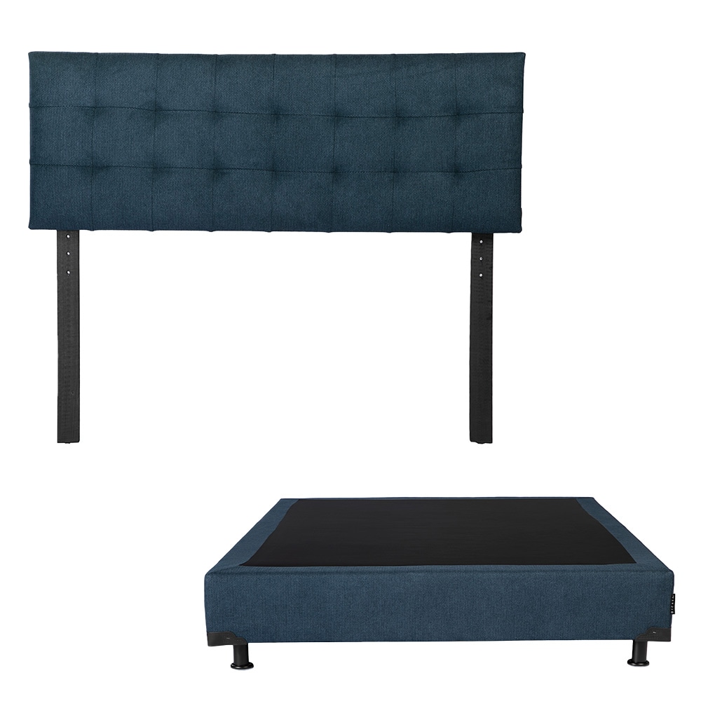 Cabecera Catania + Box Rivo Dicasa Azul Queen Size $6,549