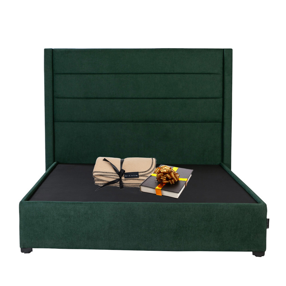 Cabecera Dicasa Lugo Verde+Base Cama Dicasa Imperial Verde Matrimonial