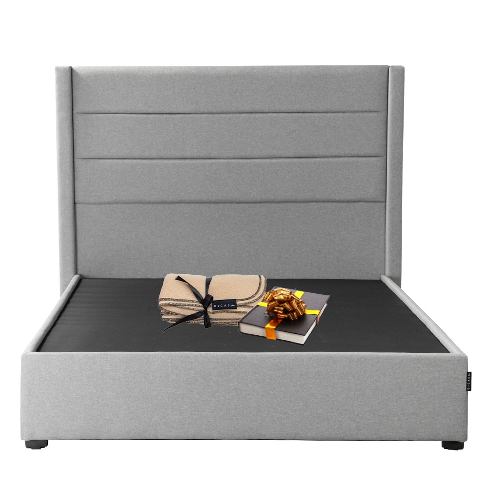 Cabecera Dicasa Lugo Gris+Base Cama Dicasa Kuant Gris Matrimonial $6,899