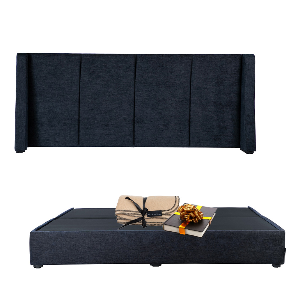 Cabecera Dicasa Milán Azul+Base Cama Dicasa Nizzo Azul King Size