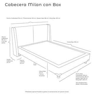 Foto 5 | Cabecera Dicasa Milán Morado +Box Dicasa Velvet Morado Matrimonial