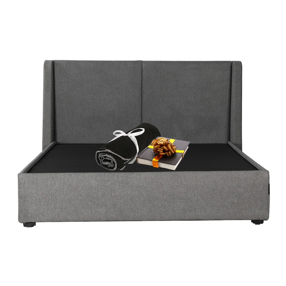 Cabecera Dicasa Milán Gris+Base de Cama Dicasa Riva Gris Matrimonial $7,049
