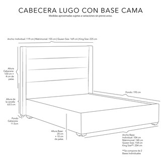Foto 5 | Cabecera Lugo y Base Colt Dicasa Individual color Beige Claro