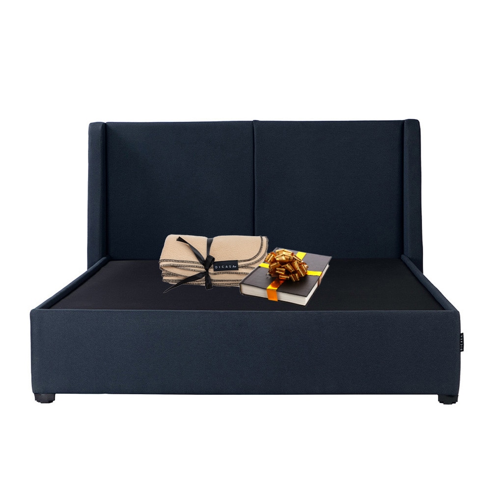 Cabecera Dicasa Milan Color Azul+base Cama Dicasa Orlando Color Azul Matrimonial $7,999