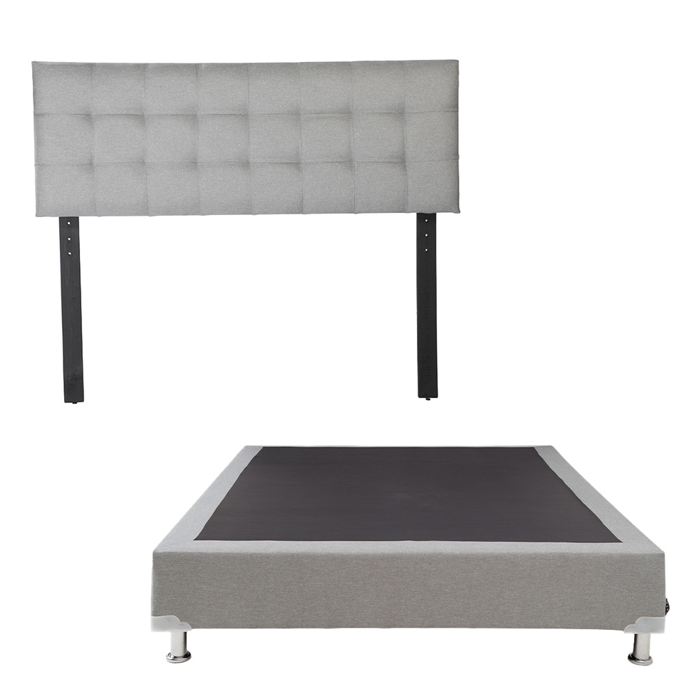 Cabecera Dicasa Catania Gris + Box Dicasa Quantum Gris Individual $5,399
