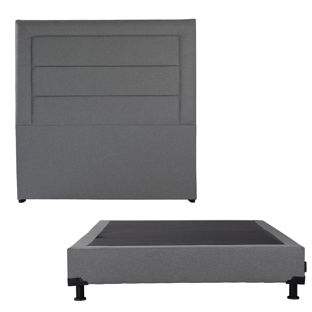 Cabecera Dicasa Blend Gris+ Box Dicasa Orly Gris Matrimonial $6,749