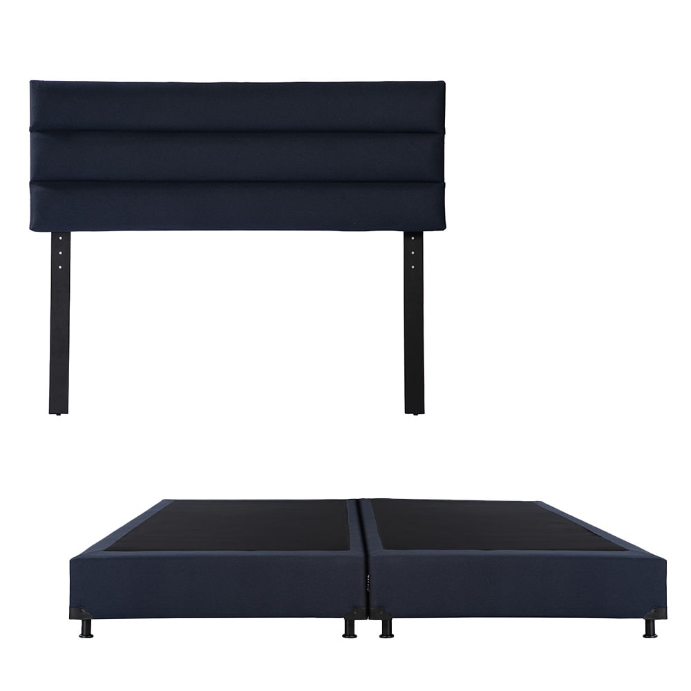 Cabecera Dicasa Logan Color Azul + Box Dicasa Orly Color Azul King Size $9,449