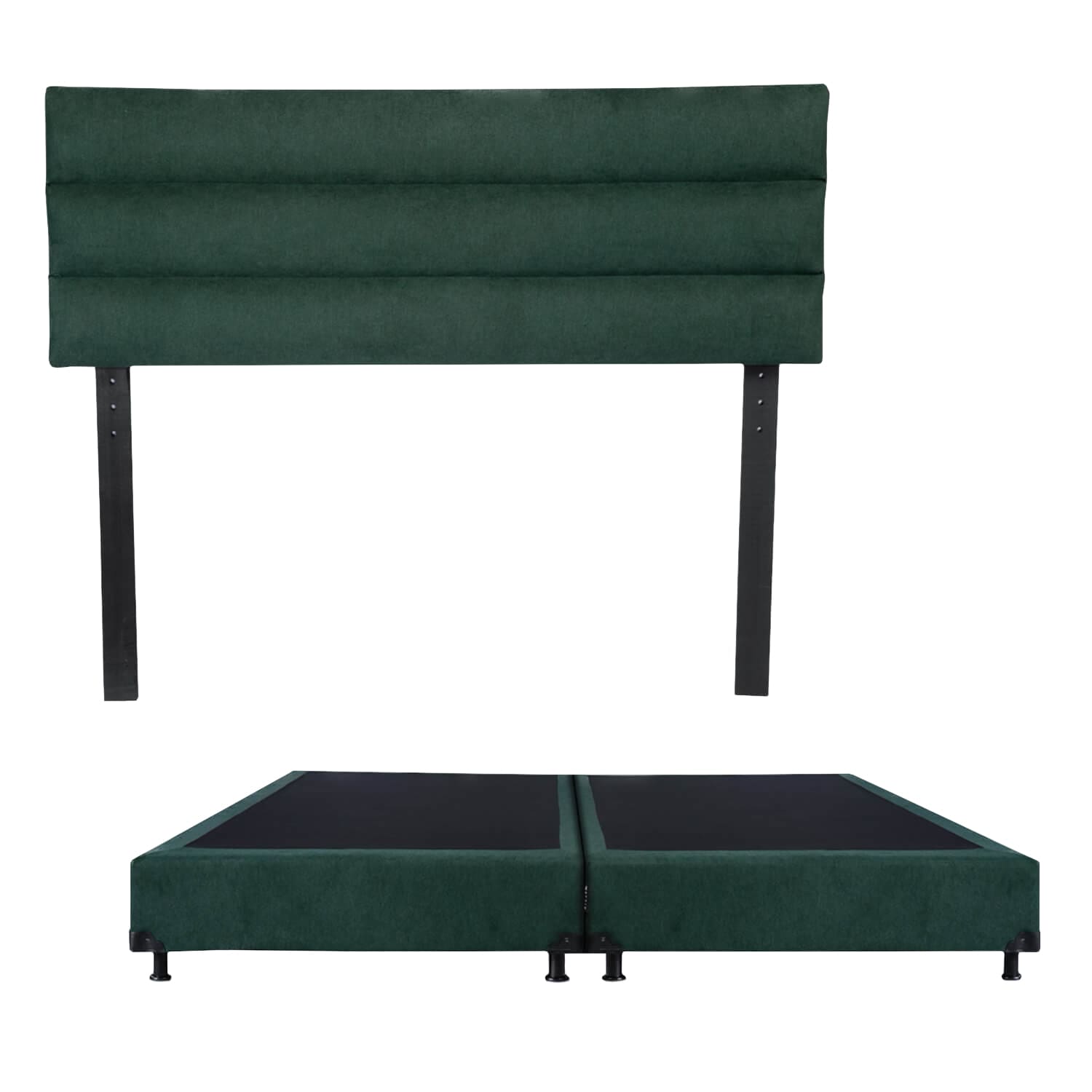 Cabecera Dicasa Logan Color Verde + Box Dicasa Imperio color Verde King Size $9,099