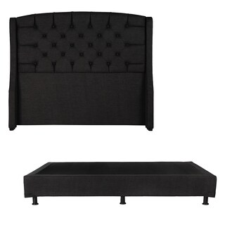 Foto 1 | Cabecera Dicasa Sitka Color Negro + Box Dicasa Black color Negro King Size