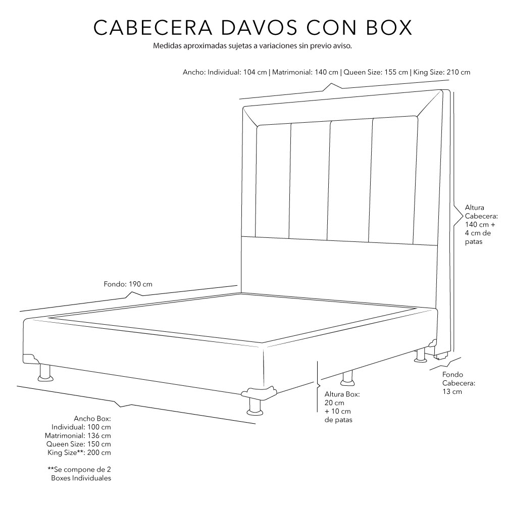 Foto 3 | Cabecera Dicasa Davos Azul + Box Dicasa Orly Azul Individual