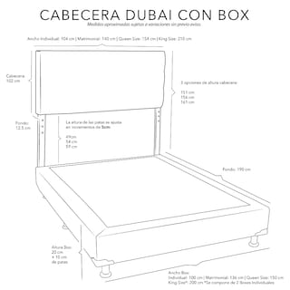 Foto 4 | Cabecera Dicasa Dubai + Box Dicasa Vita Negro Queen Size