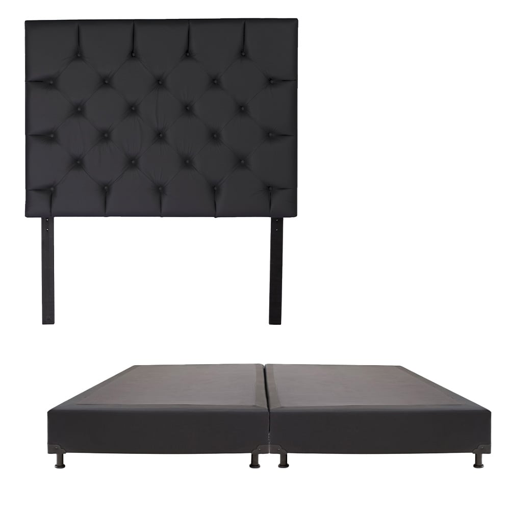 Cabecera Dicasa Dubai + Box Dicasa Vita Negro King Size $10,699