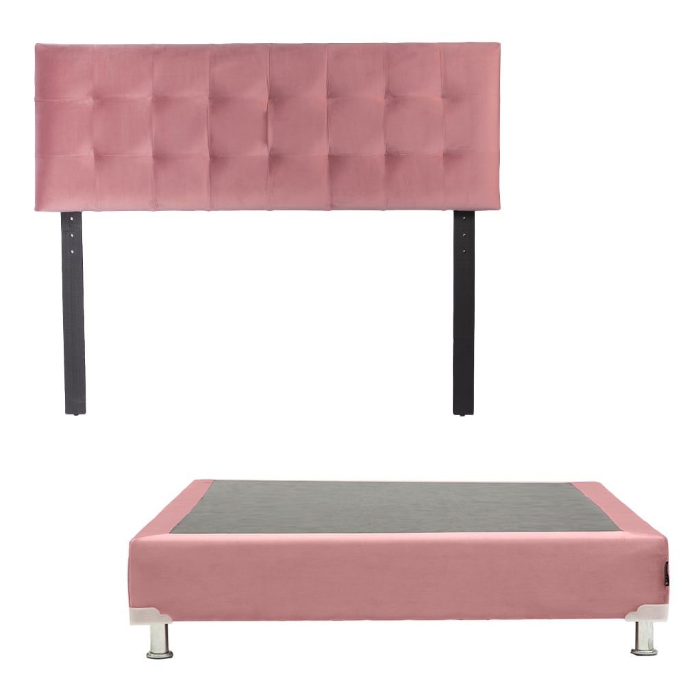 Cabecera Dicasa Catania Color Palo De Rosa+box Dicasa Color Palo De Rosa Individual $5,749