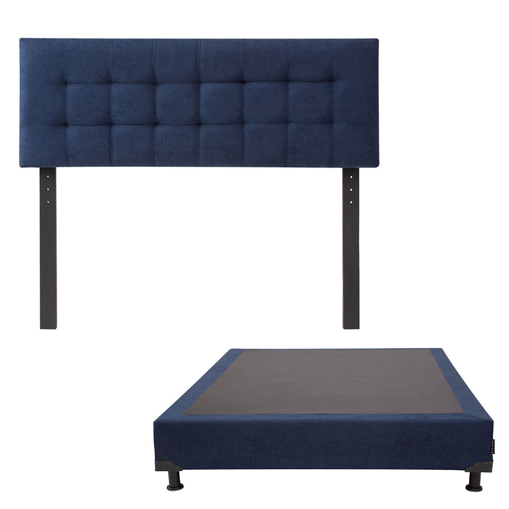 Cabecera Dicasa Catania Color Azul Marino+box Dicasa Color Azul Marino Queen Size $6,049