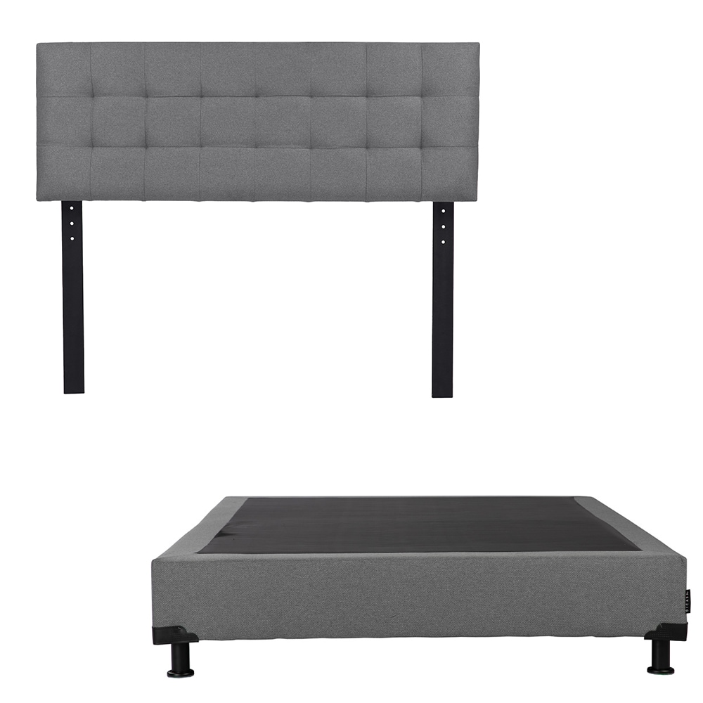 Cabecera Dicasa Catania Color Gris+box Dicasa Color Gris Matrimonial $5,999
