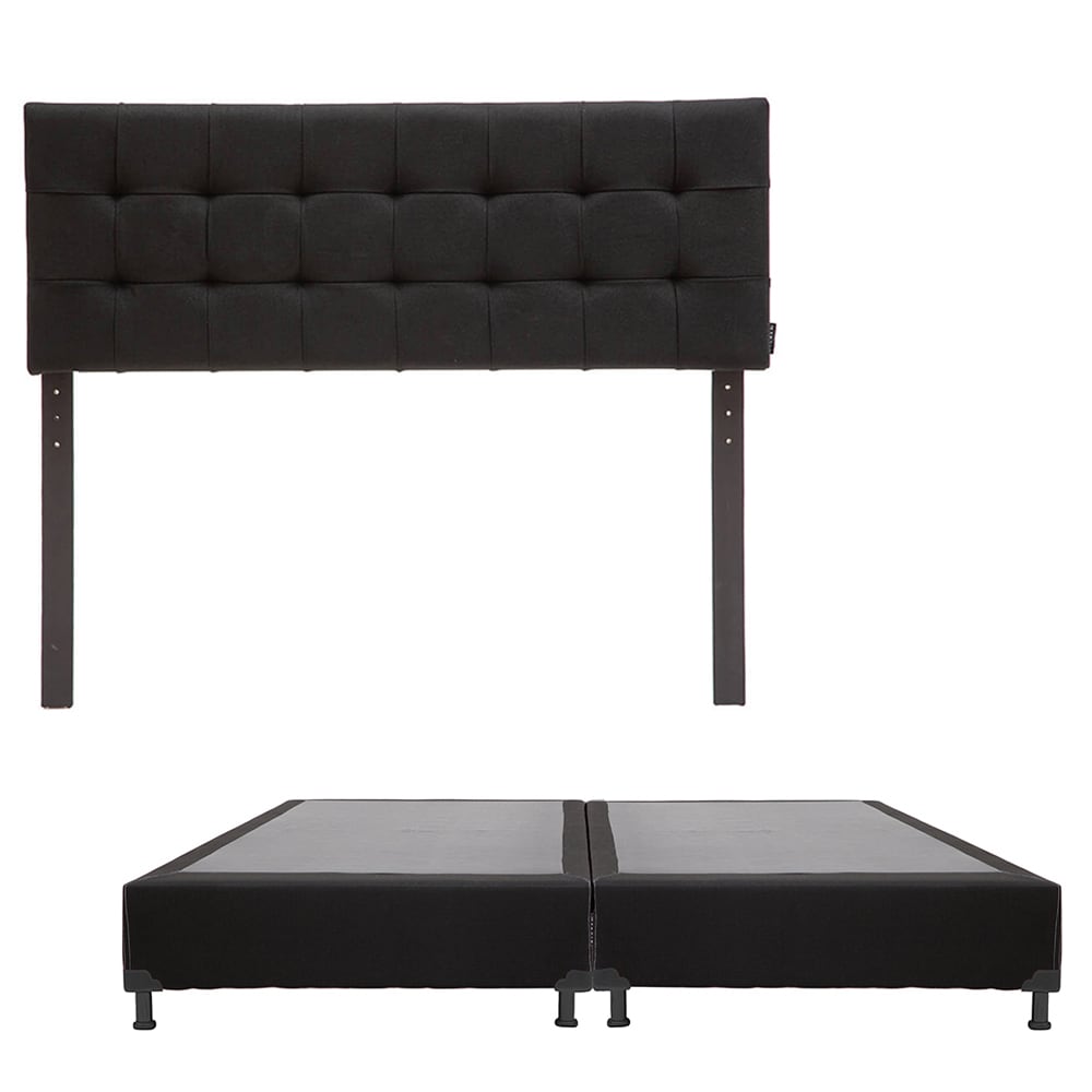 Cabecera Dicasa Catania Color Negro+box Dicasa Color Negro King Size $9,749