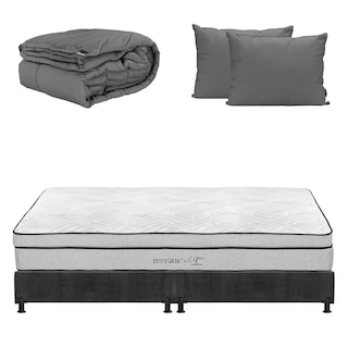 Foto 1 | Colchón Restonic Lipa + Box Dicasa King Size + Almohada 2pack + Edredon Homy