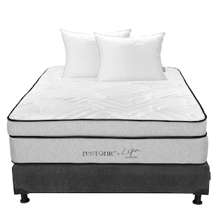 Foto 1 | Colchón Restonic Lipa + Box Dicasa Matrimonial + Almohada Royal Twin