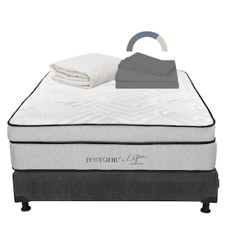 Foto 1 | Colchon Restonic Lipa + Box Dicasa Queen Size + Protector Ultra + Sabanas Basic
