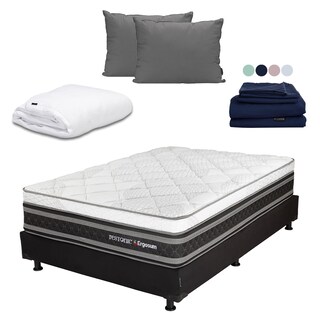 Foto 1 | Colchón Restonic Ergosum + Box Dicasa Matrimonial + Almohada 2pack + Protector Cloud + Sábanas Softy