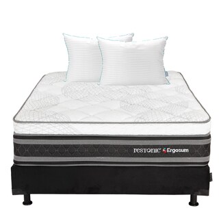 Foto 1 | Colchón Restonic Ergosum + Box Dicasa Matrimonial + Almohada Royal Twin