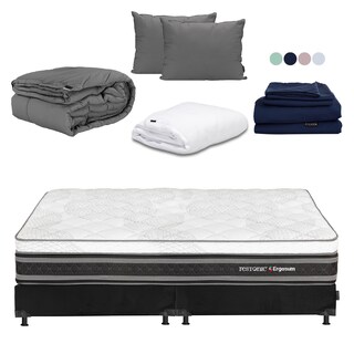 Foto 1 | Colchón Restonic Ergosum + Box Dicasa King Size + Almohada 2pack + Protector Cloud + Sábanas Softy + Edredón Homy