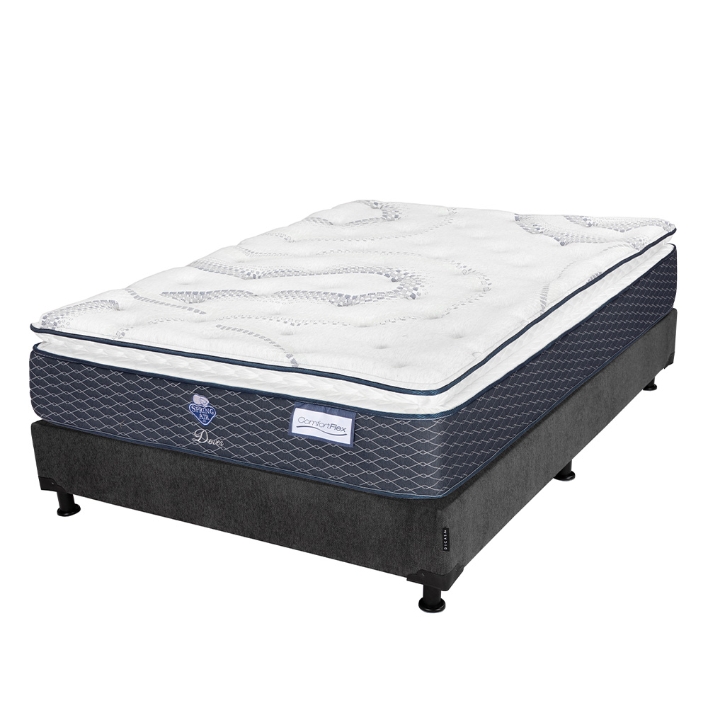 Foto 4 pulgar | Colchon Spring Air Dover + Box Dicasa Queen Size + Almohada Oso 2 + Sabanas Basic