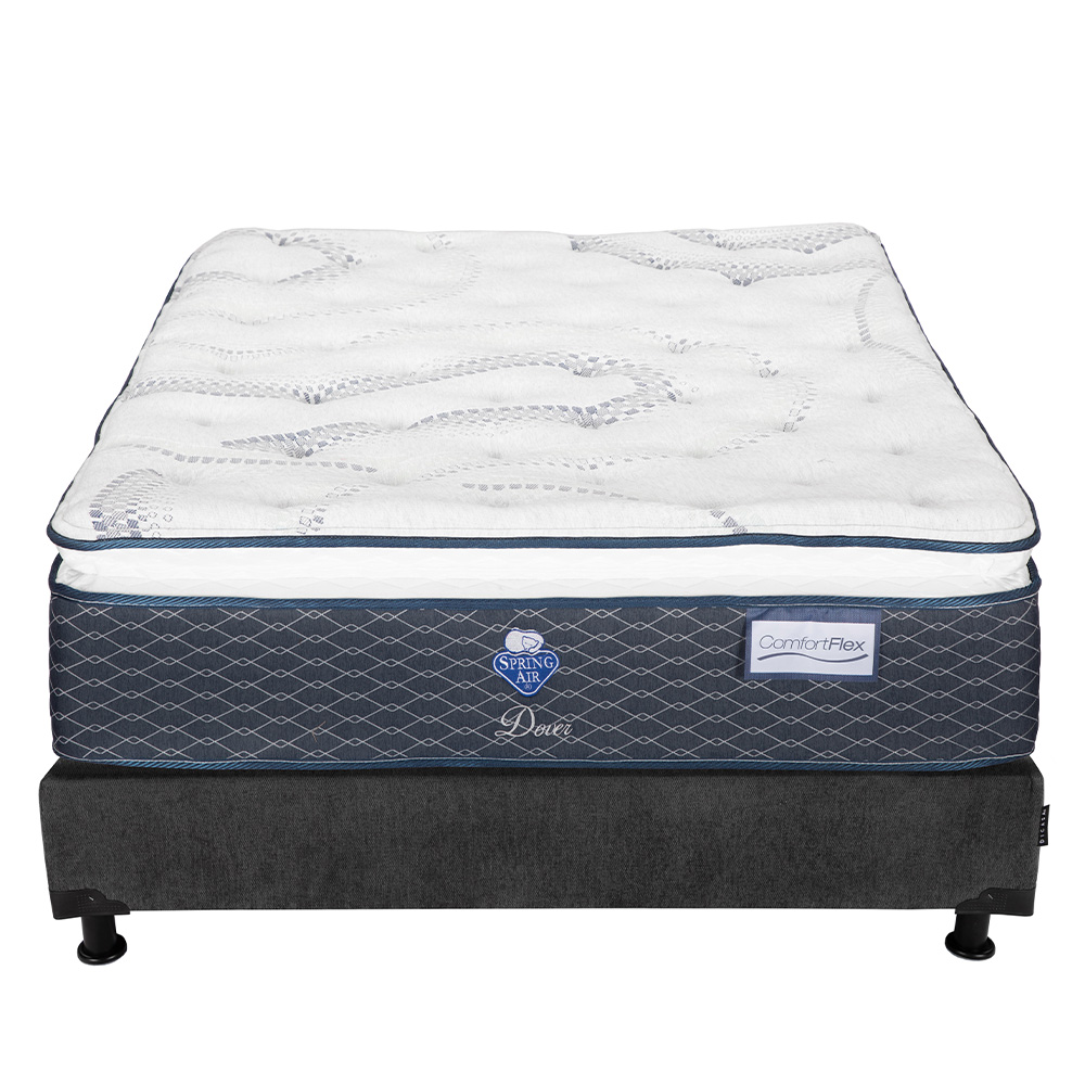 Foto 3 pulgar | Colchon Spring Air Dover + Box Dicasa Queen Size + Protector Lux + Sabanas Royal