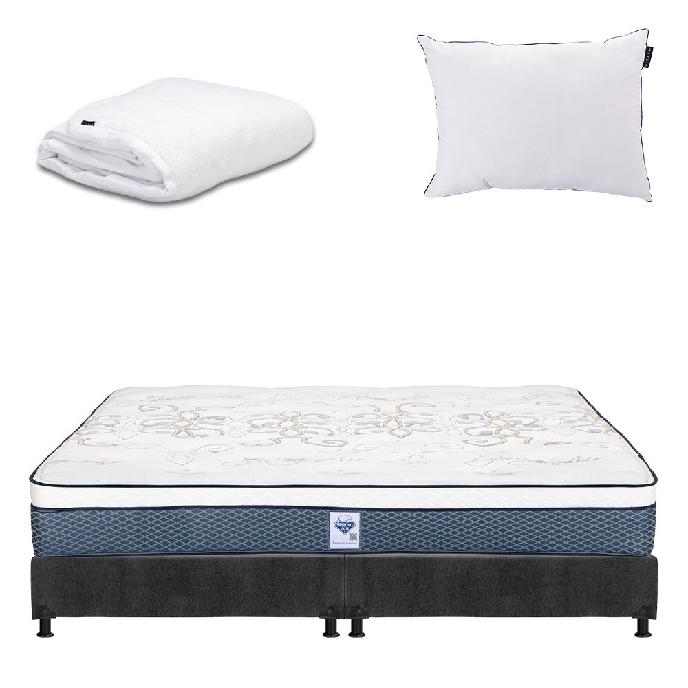Foto 1 | Colchon Spring Air Cantabria + Box Dicasa King Size + Almohada One + Protector Cloud