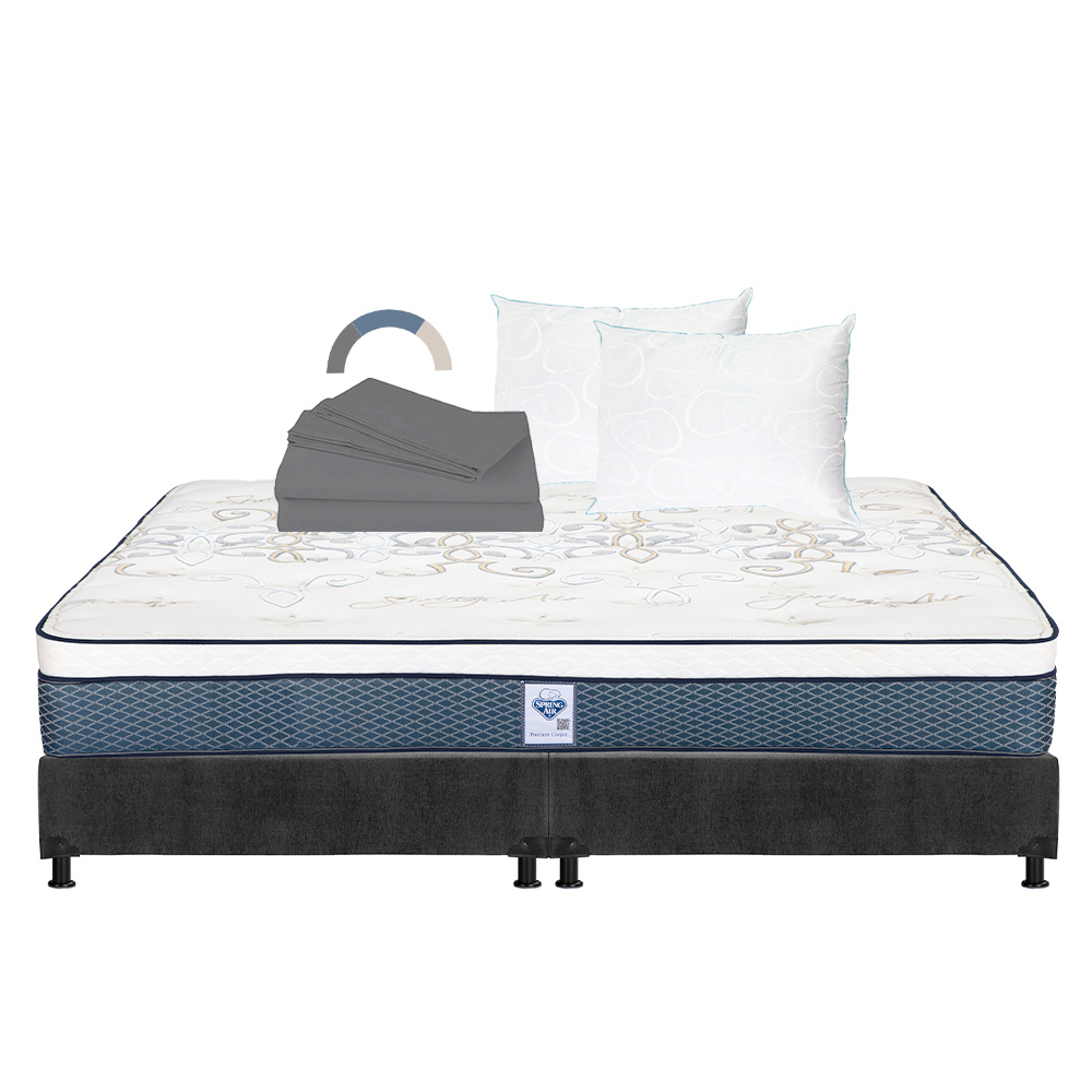 Foto 1 | Colchon Spring Air Cantabria + Box Dicasa King Size + Almohada Oso 2 + Sabanas Basic