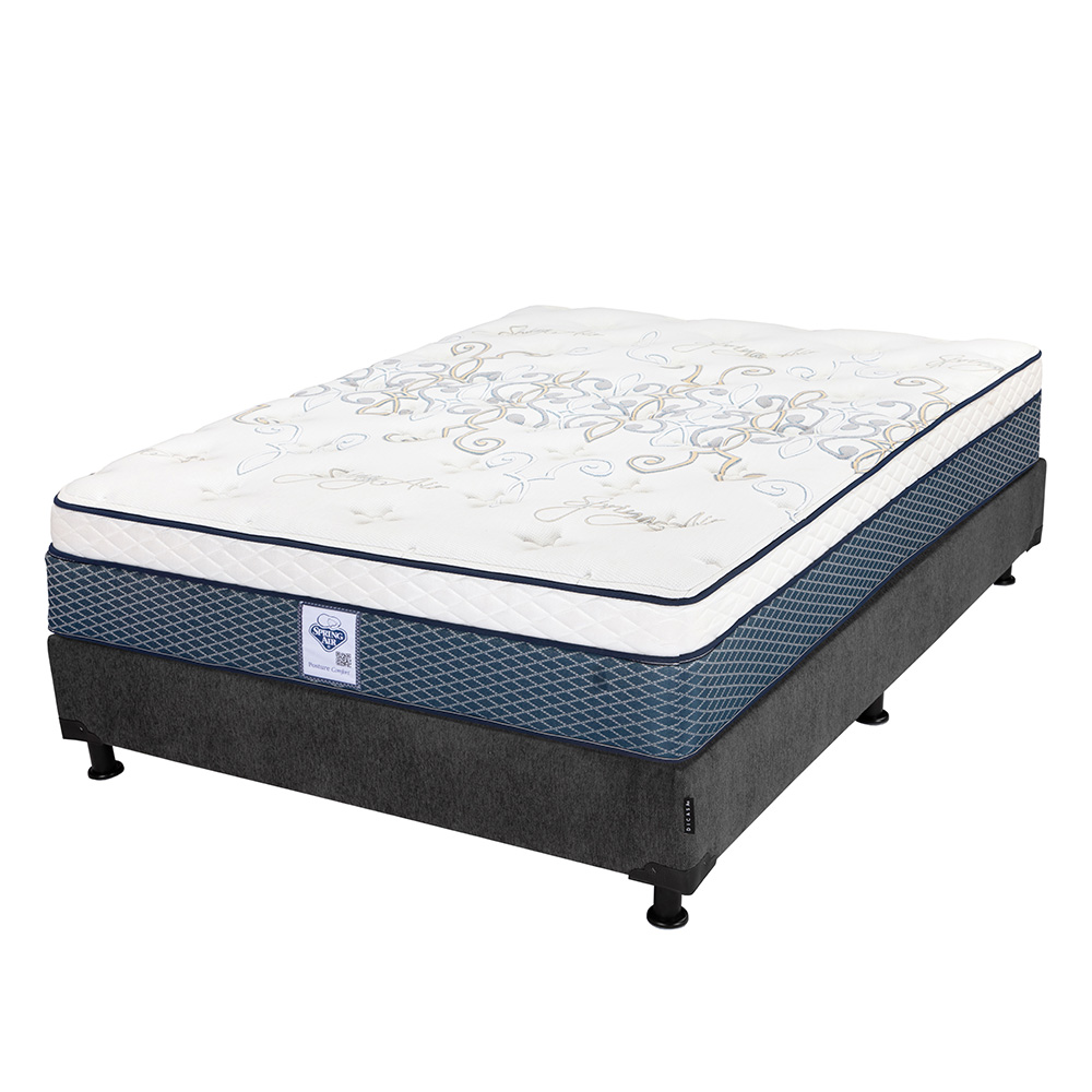 Foto 4 pulgar | Colchon Spring Air Cantabria + Box Dicasa Queen Size + Almohada One + Protector Cloud + Sabanas Softy