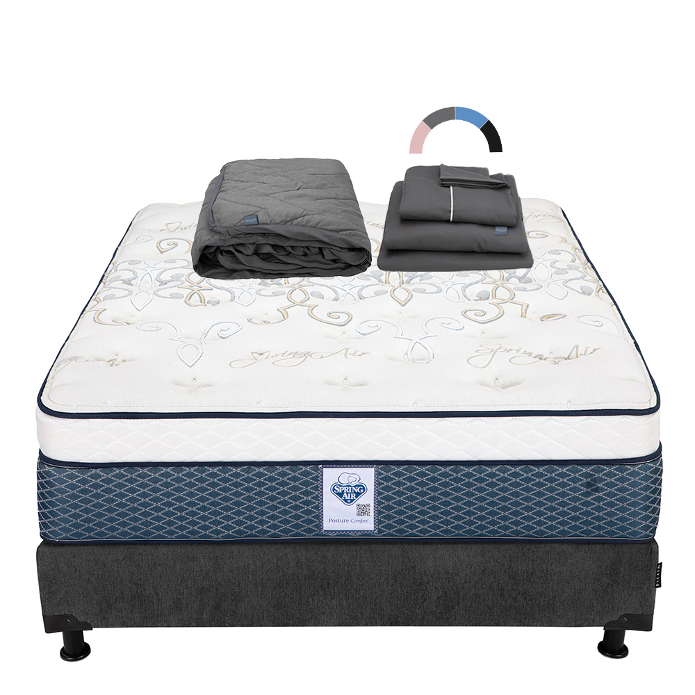 Foto 2 pulgar | Colchon Spring Air Cantabria + Box Dicasa Matrimonial + Protector Lux + Sabanas Royal