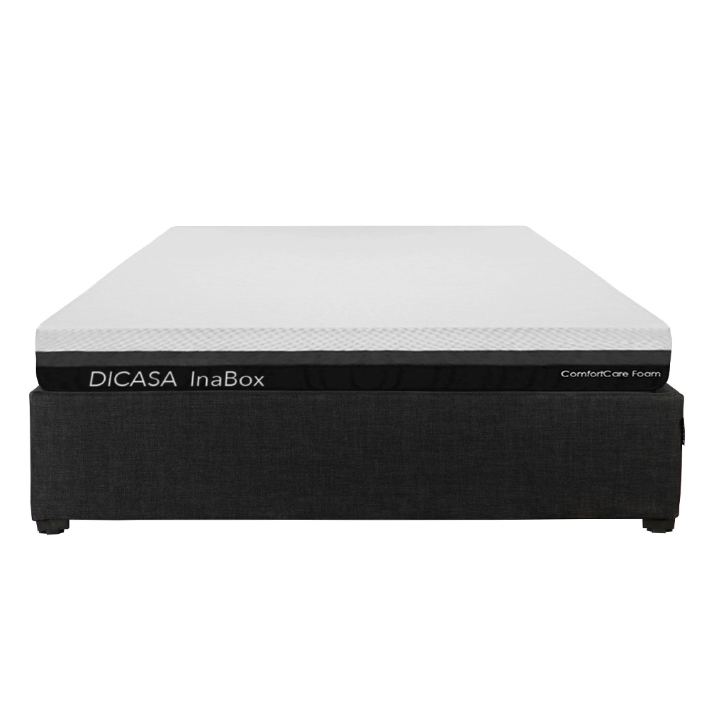 Colchón Dicasa Inabox Queen Size + Base Cama Dicasa Queen Size Color Negro