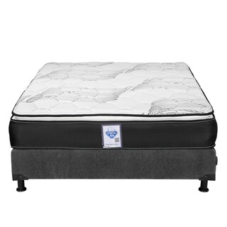 Foto 1 | Colchón Spring Air Premier Queen Size+ Box Dicasa Queen Size Color Gris Oscuro