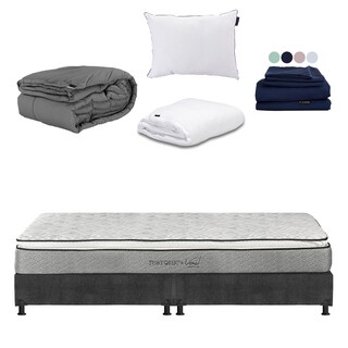 Foto 1 | Colchón Restonic Vail King Size+box Dicasa Color Gris Carbón+almohada One+protector Cloud+sábanas Softy+edredón Homy