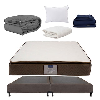 Foto 1 | Colchón Restonic Nautilus King Size+box Dicasa Color Chocolate+almohada One+protector Cloud+sábanas Softy+edredón Homy