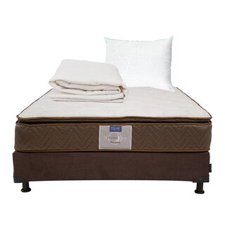Foto 1 | Colchón Restonic Nautilus Matrimonial + Box Dicasa Color Chocolate + Almohada Oso + Protector De Colchón Ultra