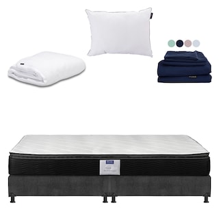 Foto 1 | Colchón Dicasa Legan King Size + Box Dicasa Color Gris + Almohada One + Protector De Colchón Cloud + Sábanas Softy