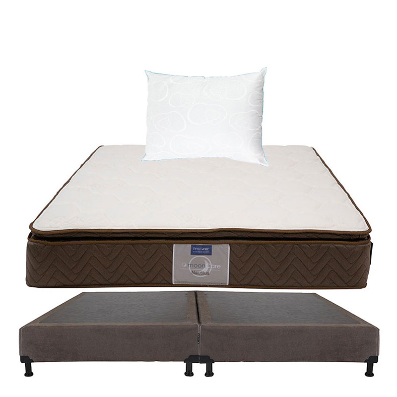 Foto 1 | Colchón Restonic Nautilus King Size+box Dicasa Color Chocolate + Almohada Oso