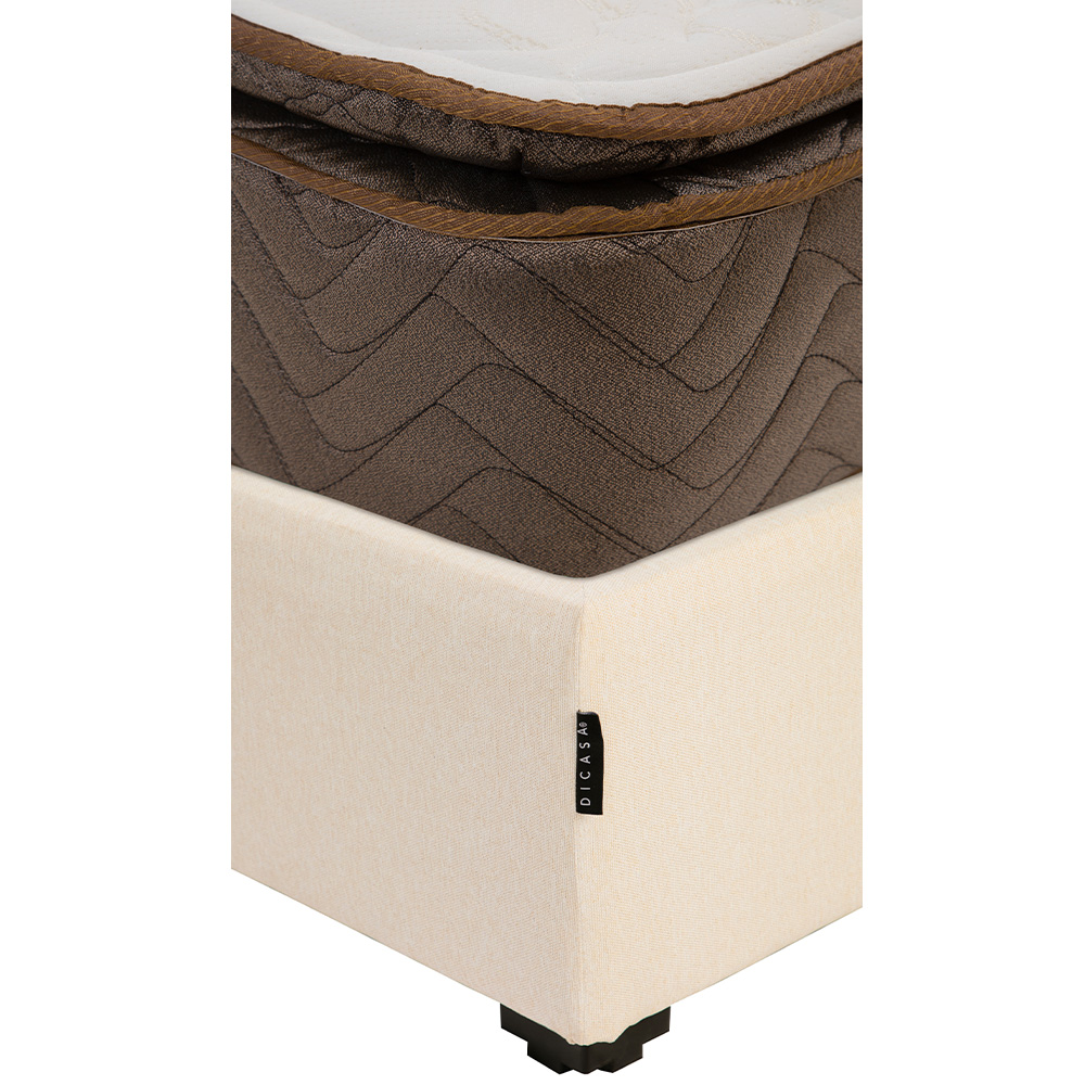 Foto 4 pulgar | Colchón Restonic Nautilus Matrimonial + Base Cama Dicasa Matrimonial Color Beige Claro