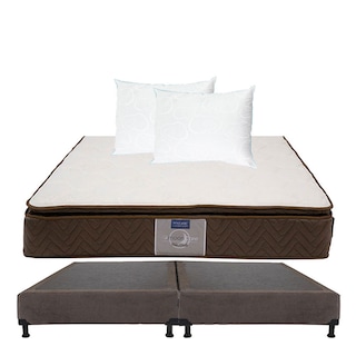 Foto 1 | Colchón Restonic Nautilus King Size+box Dicasa Color Chocolate+ 2 Almohadas Oso