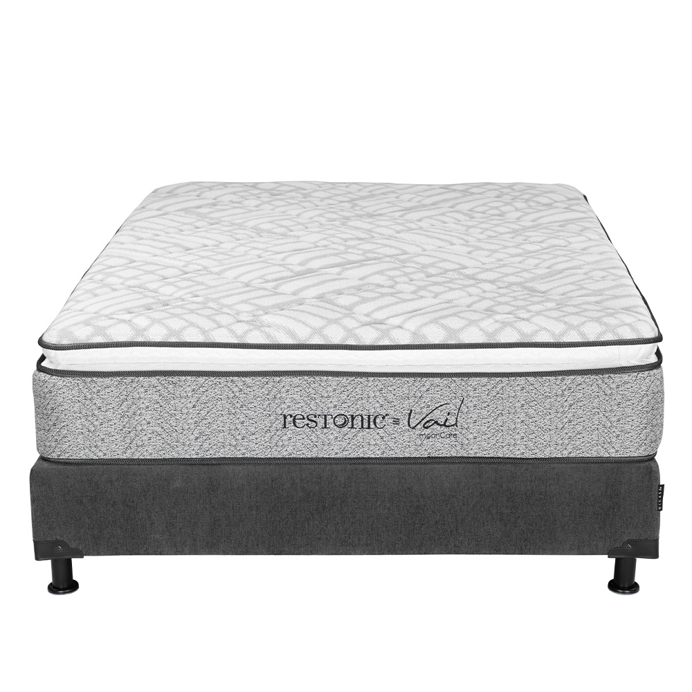 Foto 1 | Colchón Restonic Vail Queen Size + Box Dicasa Queen Size Color Gris Carbón
