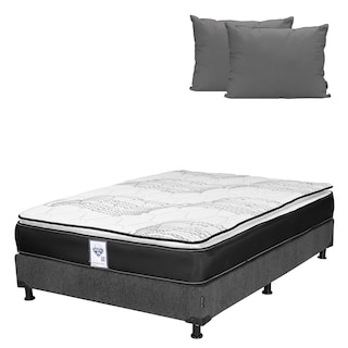 Foto 1 | Colchón Spring Air Premier Queen Size + Box Dicasa Color Gris Oscuro + Almohada 2 Pack