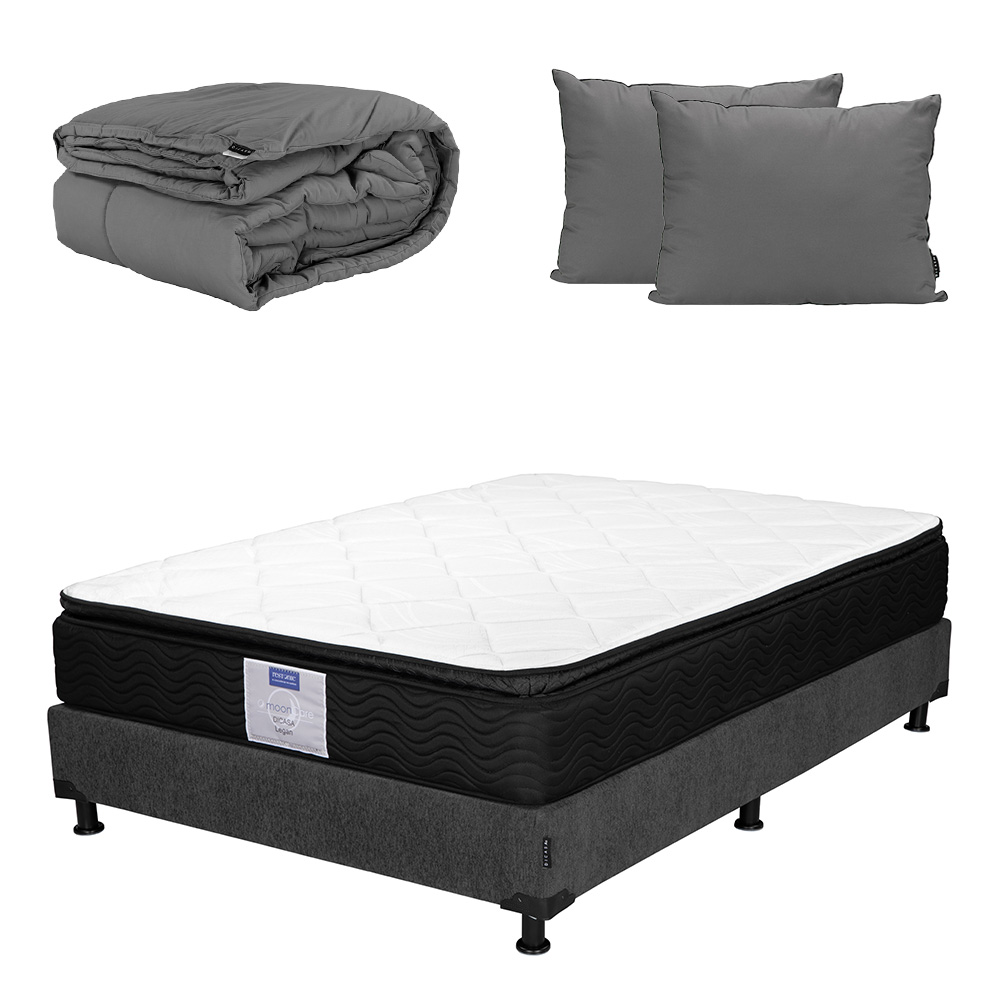 Foto 1 | Colchón Dicasa Legan Queen Size + Box Dicasa Color Gris + Almohada 2pack+edredón Homy
